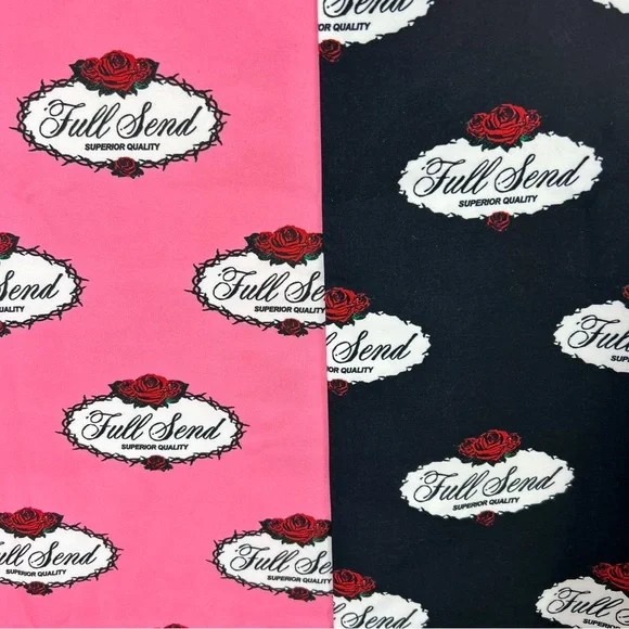 Full Send Nelk Boys Split Rose Logo Shirt Pink Black Button Up Size Medium NWT - Picture 3 of 12